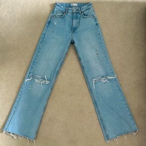 ZARA High-Waisted Ripped Jeans
